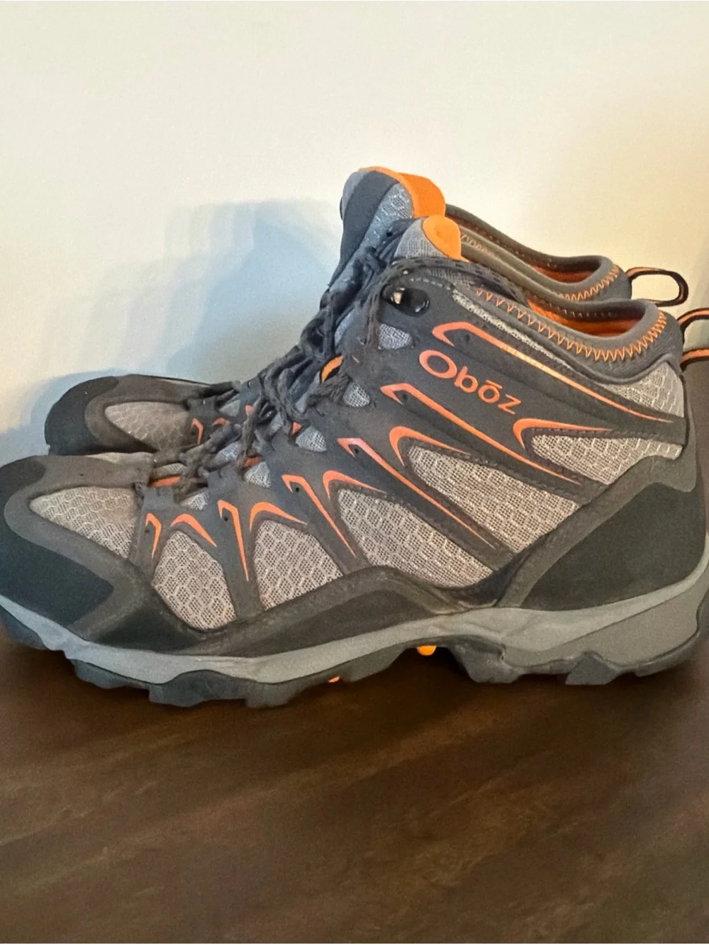 Oboz Scapegoat Mid Hiking Boots Men's 13 Gray Orange Trail Shoes